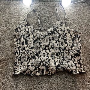 american eagle ribbed flower tank